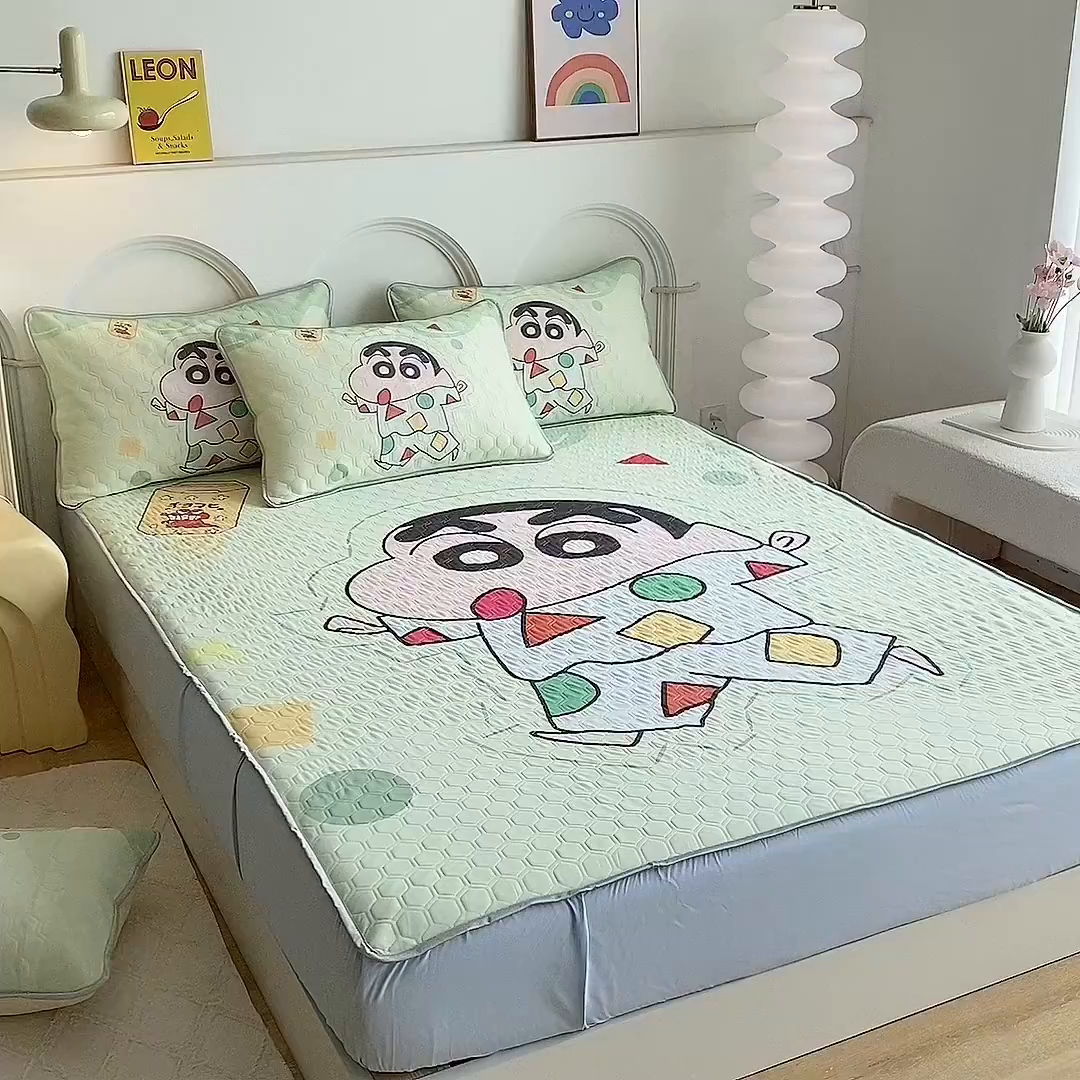 91家纺网 家纺一手货源 找家纺 一电 2025新款牛奶丝凉席床笠可水洗凉感丝凉席学生宿舍单人裸睡空调席-系列二 小新