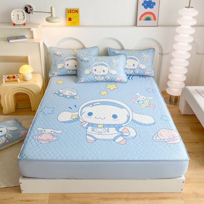 91家纺网 家纺一手货源 找家纺 一电 2025新款牛奶丝凉席床笠可水洗凉感丝凉席学生宿舍单人裸睡空调席-系列二 太空玉桂狗