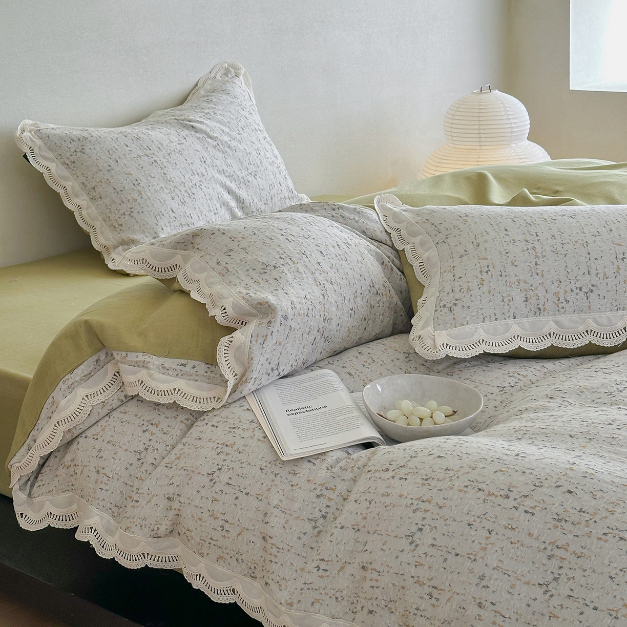 91家纺网 家纺一手货源 找家纺 （总）月夏 2025新款全棉色织四件套-星空点点系列