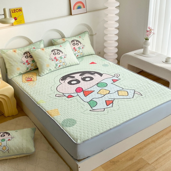 91家纺网 家纺一手货源 找家纺 一电 2025新款牛奶丝凉席床笠可水洗凉感丝凉席学生宿舍单人裸睡空调席-系列二 小新