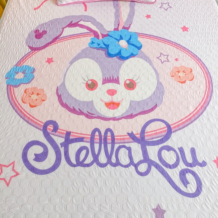 91家纺网 家纺一手货源 找家纺 一电 2025新款牛奶丝凉席床笠可水洗凉感丝凉席学生宿舍单人裸睡空调席-系列二 可爱星黛露