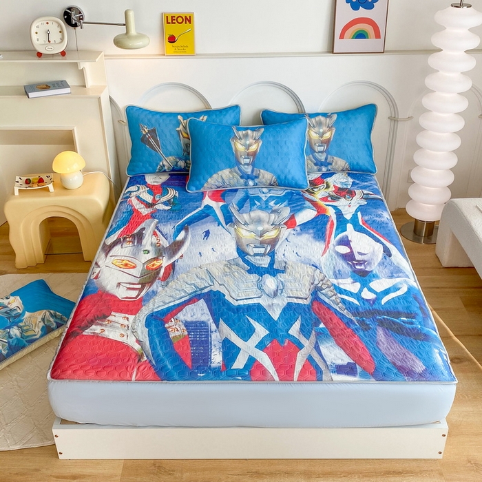 91家纺网 家纺一手货源 找家纺 一电 2025新款牛奶丝凉席床笠可水洗凉感丝凉席学生宿舍单人裸睡空调席-系列二 奥特家族