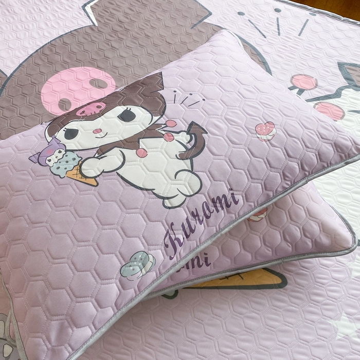 91家纺网 家纺一手货源 找家纺 一电 2025新款牛奶丝凉席床笠可水洗凉感丝凉席学生宿舍单人裸睡空调席-系列二 甜筒库洛米