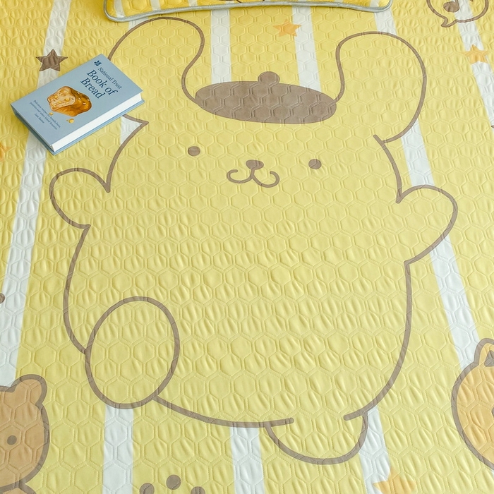 91家纺网 家纺一手货源 找家纺 一电 2025新款牛奶丝凉席床笠可水洗凉感丝凉席学生宿舍单人裸睡空调席-系列二 小猫布丁