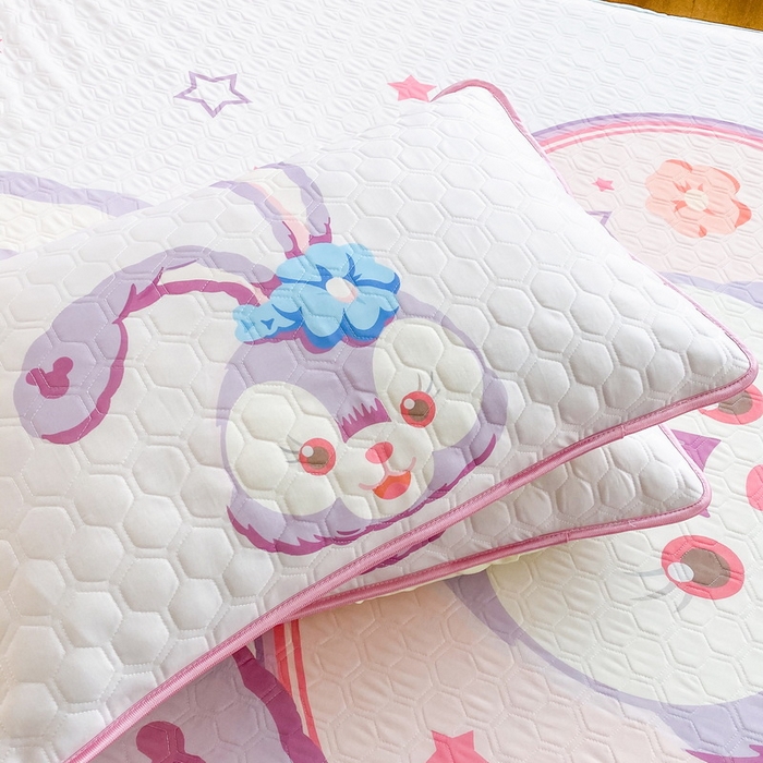 91家纺网 家纺一手货源 找家纺 一电 2025新款牛奶丝凉席床笠可水洗凉感丝凉席学生宿舍单人裸睡空调席-系列二 可爱星黛露