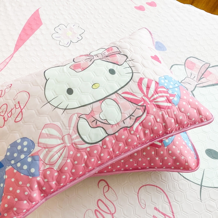 91家纺网 家纺一手货源 找家纺 一电 2025新款牛奶丝凉席床笠可水洗凉感丝凉席学生宿舍单人裸睡空调席-系列二 蝴蝶结KT