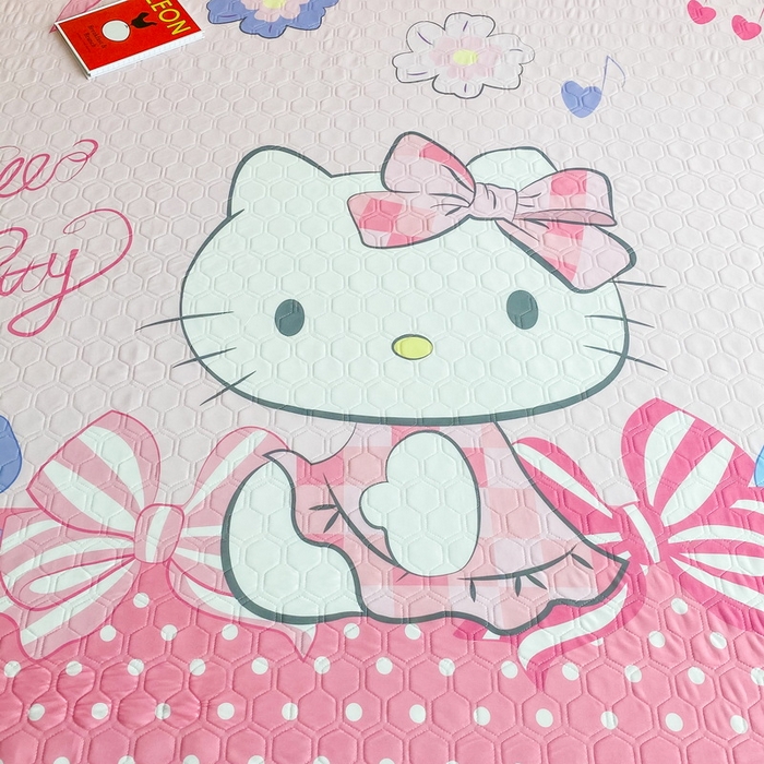 91家纺网 家纺一手货源 找家纺 一电 2025新款牛奶丝凉席床笠可水洗凉感丝凉席学生宿舍单人裸睡空调席-系列二 蝴蝶结KT