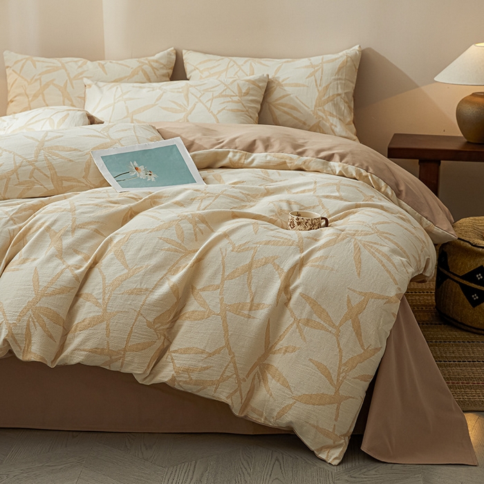 91家纺网 家纺一手货源 找家纺 （总）良品汇馆 2025【纯棉提花三层纱四件套】纯棉磨毛套件民宿床品套件床单