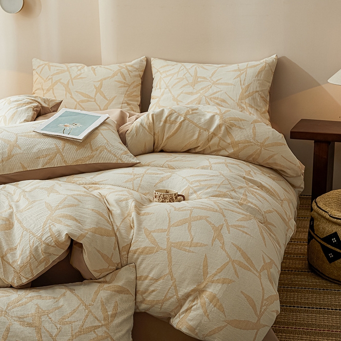 91家纺网 家纺一手货源 找家纺 （总）良品汇馆 2025【纯棉提花三层纱四件套】纯棉磨毛套件民宿床品套件床单