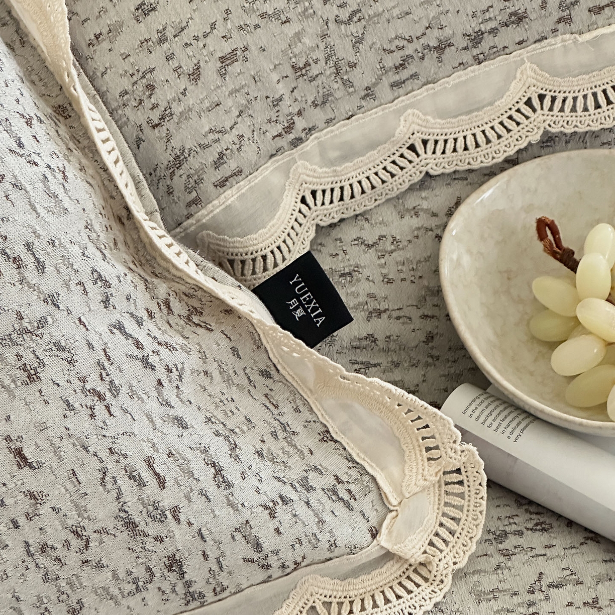 91家纺网 家纺一手货源 找家纺 月夏 2025新款全棉色织四件套-星空点点系列 星空点点-灰色