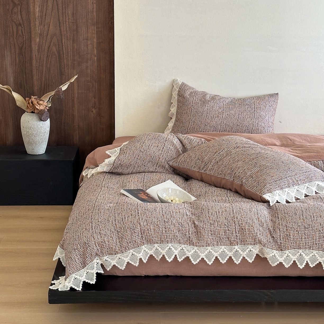 91家纺网 家纺一手货源 找家纺 （总）月夏 2025新款全棉色织华夫格四件套