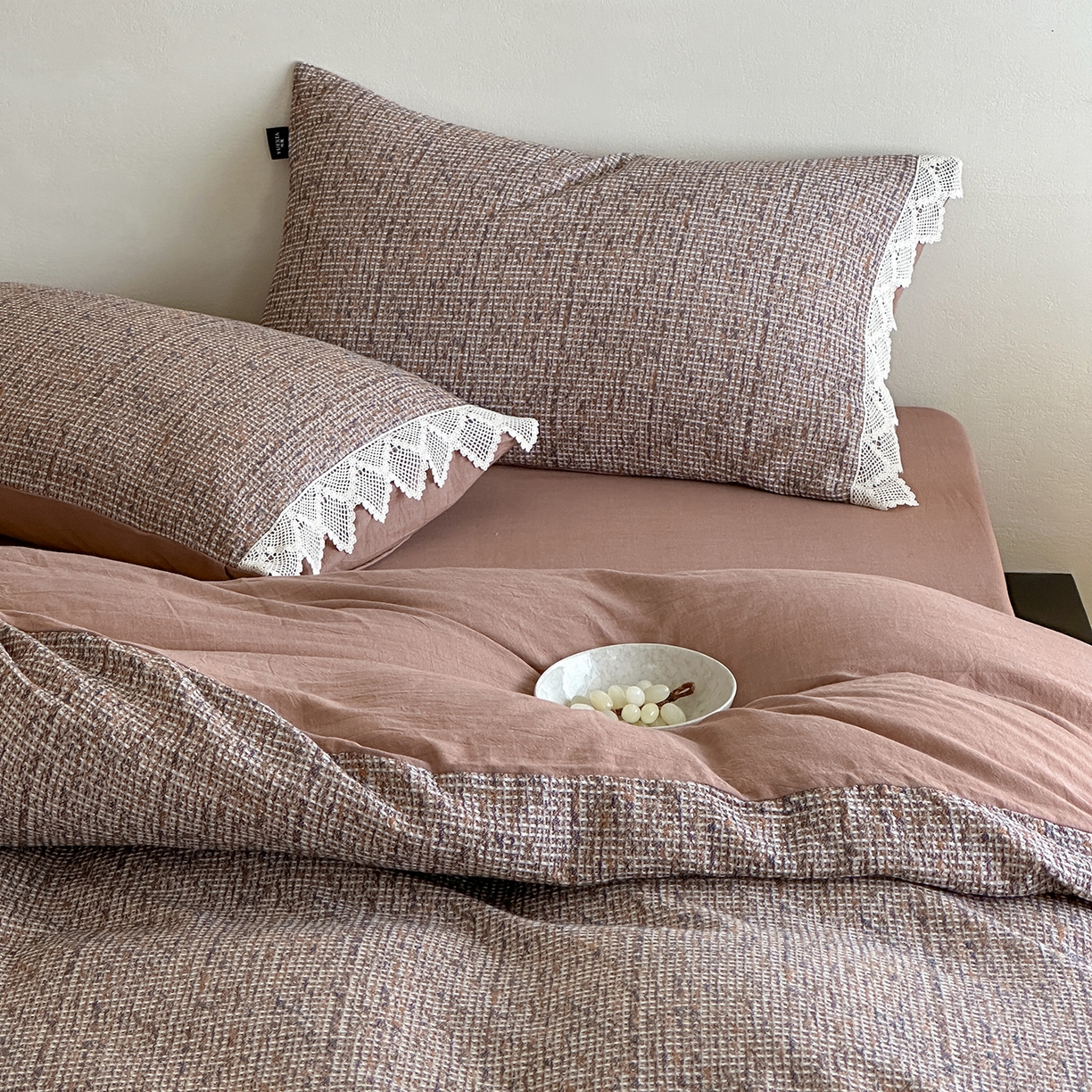 91家纺网 家纺一手货源 找家纺 （总）月夏 2025新款全棉色织华夫格四件套