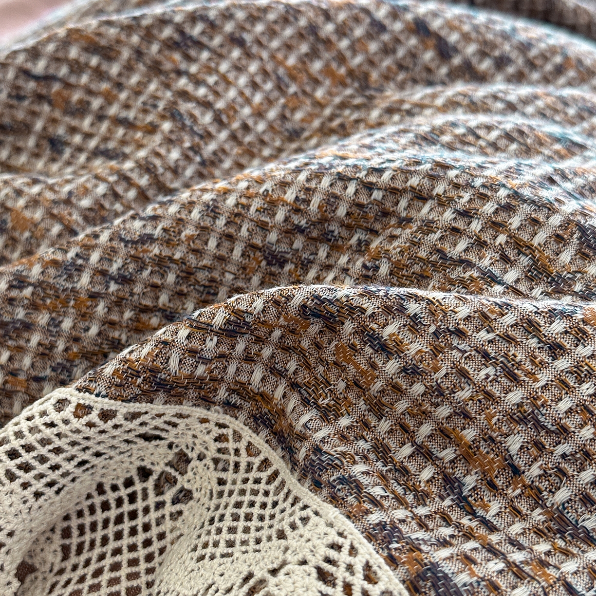 91家纺网 家纺一手货源 找家纺 （总）月夏 2025新款全棉色织华夫格四件套