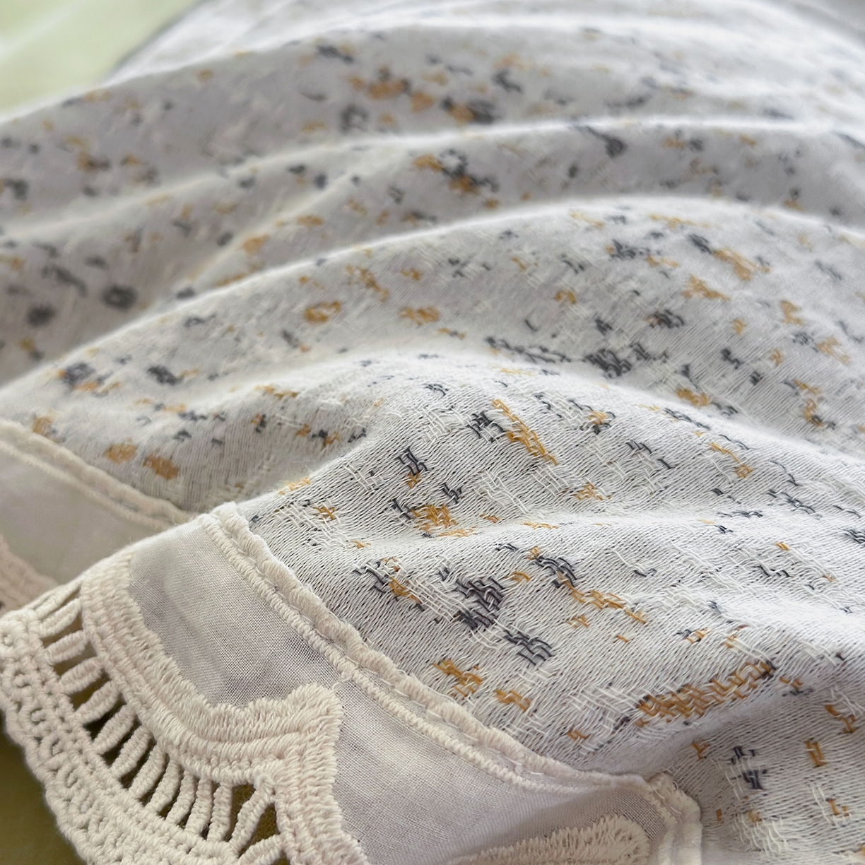 91家纺网 家纺一手货源 找家纺 月夏 2025新款全棉色织四件套-星空点点系列 星空点点-咖色