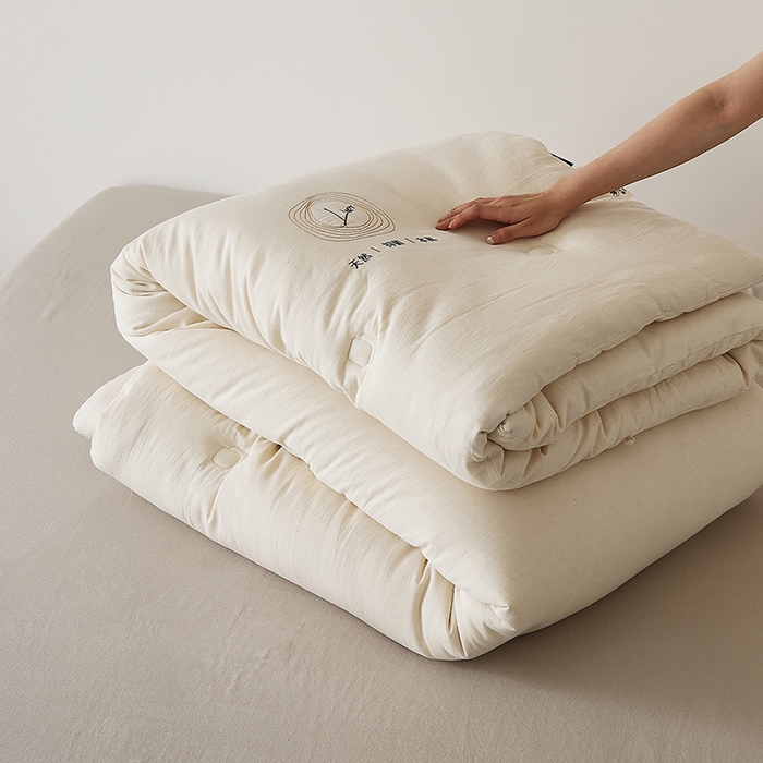 91家纺网 家纺一手货源 找家纺 （总）良品汇馆 2025【A类棉麻提花澳洲羊毛被】纯色A类抑菌被子棉麻被秋冬被四季