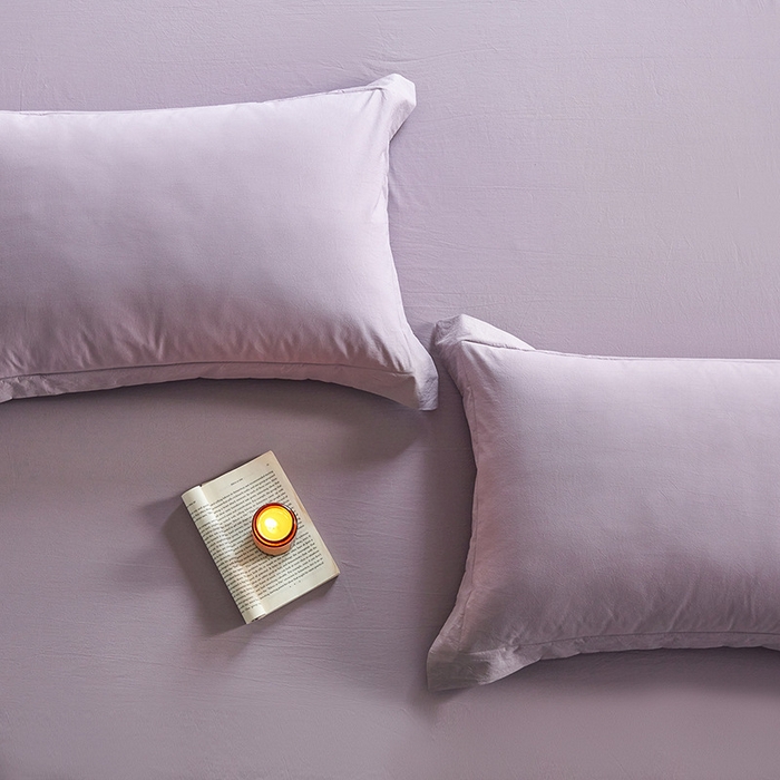 91家纺网 家纺一手货源 找家纺 良品汇馆 2025【140S全棉砂洗枕套】A类枕套140支长绒棉超细腻单件 烟凝