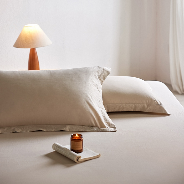 良品汇馆 2025【140S全棉砂洗枕套】A类枕套140支长绒棉超细腻单件 芦暖