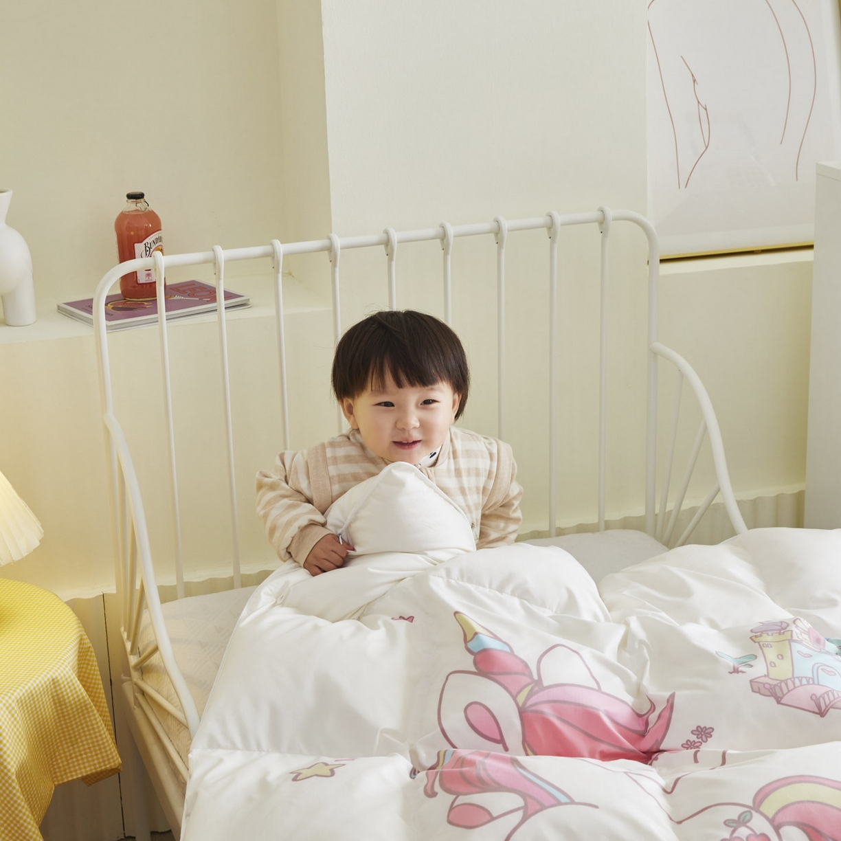 91家纺网 家纺一手货源 找家纺 暖羽屋羽绒馆 2025新款绒子含量95白鸭绒被芯儿童学生羽绒被子鸭绒被婴幼儿园被子 独角兽