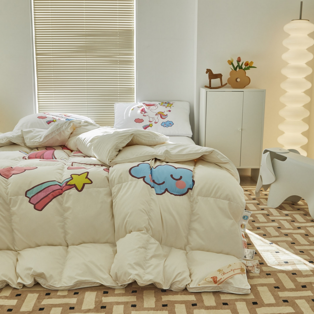 91家纺网 家纺一手货源 找家纺 暖羽屋羽绒馆 2025新款绒子含量95白鸭绒被芯儿童学生羽绒被子鸭绒被婴幼儿园被子 独角兽3
