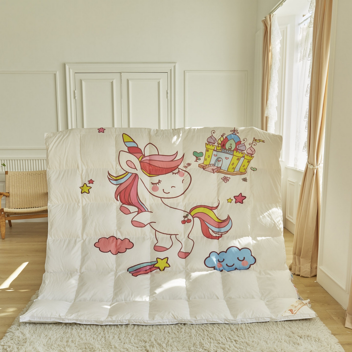 91家纺网 家纺一手货源 找家纺 暖羽屋羽绒馆 2025新款绒子含量95白鸭绒被芯儿童学生羽绒被子鸭绒被婴幼儿园被子 独角兽3