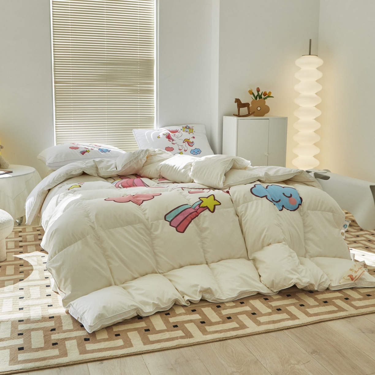 91家纺网 家纺一手货源 找家纺 暖羽屋羽绒馆 2025新款绒子含量95白鸭绒被芯儿童学生羽绒被子鸭绒被婴幼儿园被子 独角兽3