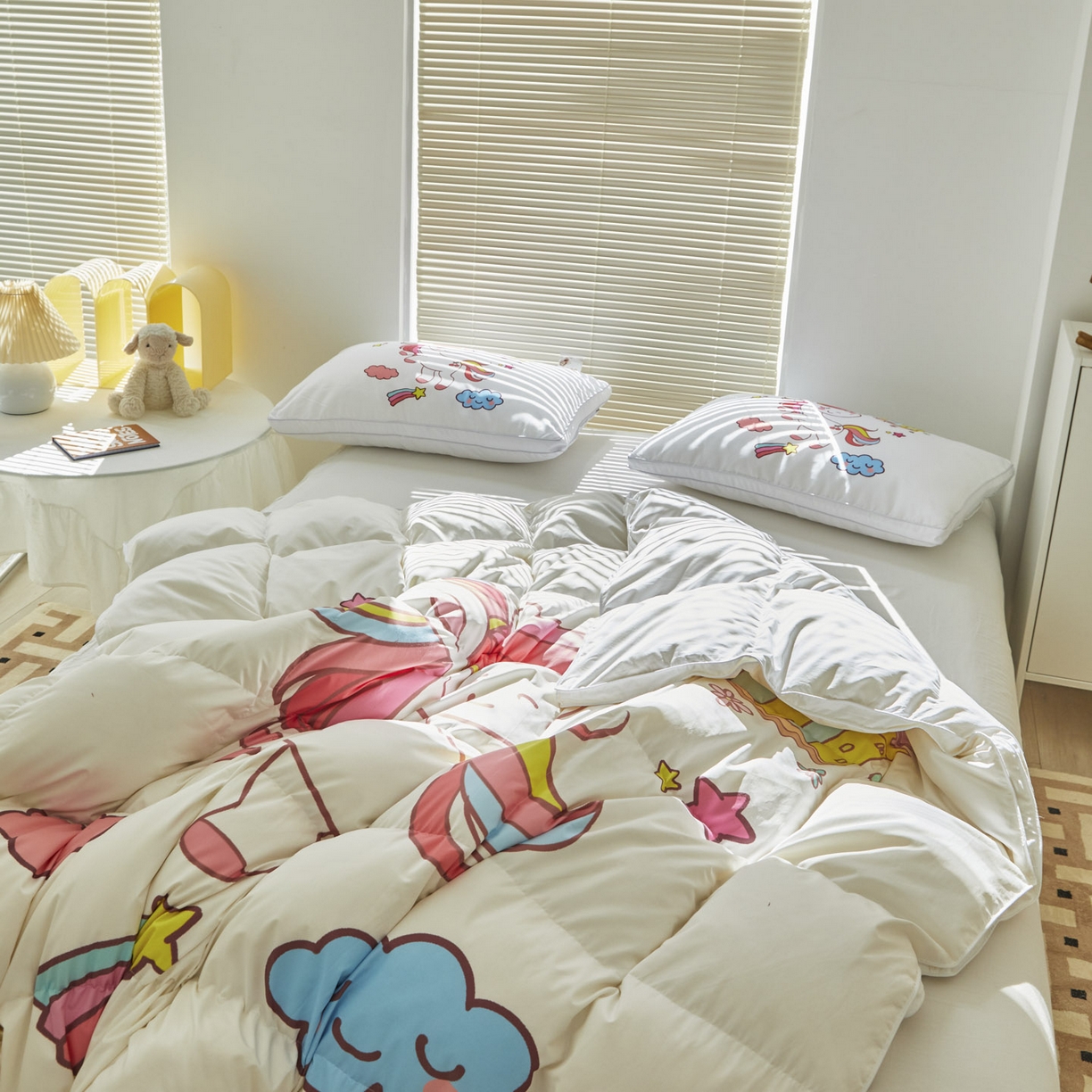 91家纺网 家纺一手货源 找家纺 暖羽屋羽绒馆 2025新款绒子含量95白鸭绒被芯儿童学生羽绒被子鸭绒被婴幼儿园被子 独角兽3