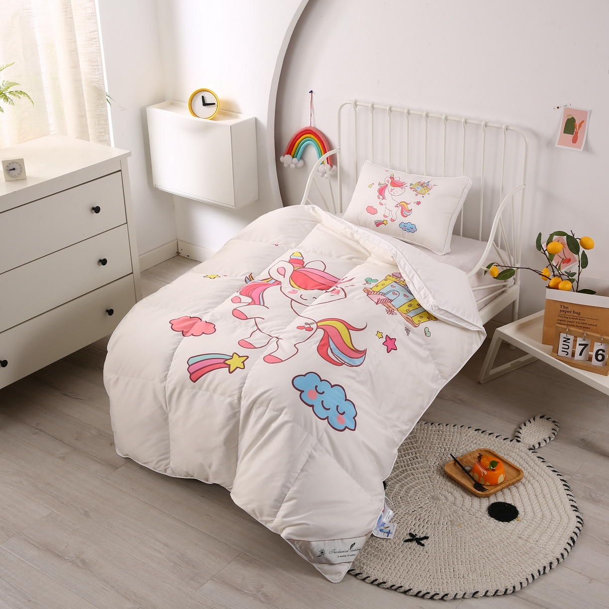 91家纺网 家纺一手货源 找家纺 暖羽屋羽绒馆 2025新款绒子含量95白鸭绒被芯儿童学生羽绒被子鸭绒被婴幼儿园被子 独角兽2