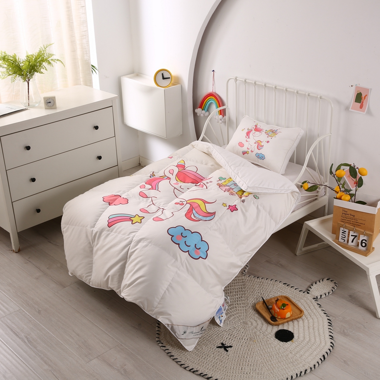 91家纺网 家纺一手货源 找家纺 暖羽屋羽绒馆 2025新款绒子含量95白鸭绒被芯儿童学生羽绒被子鸭绒被婴幼儿园被子 独角兽2