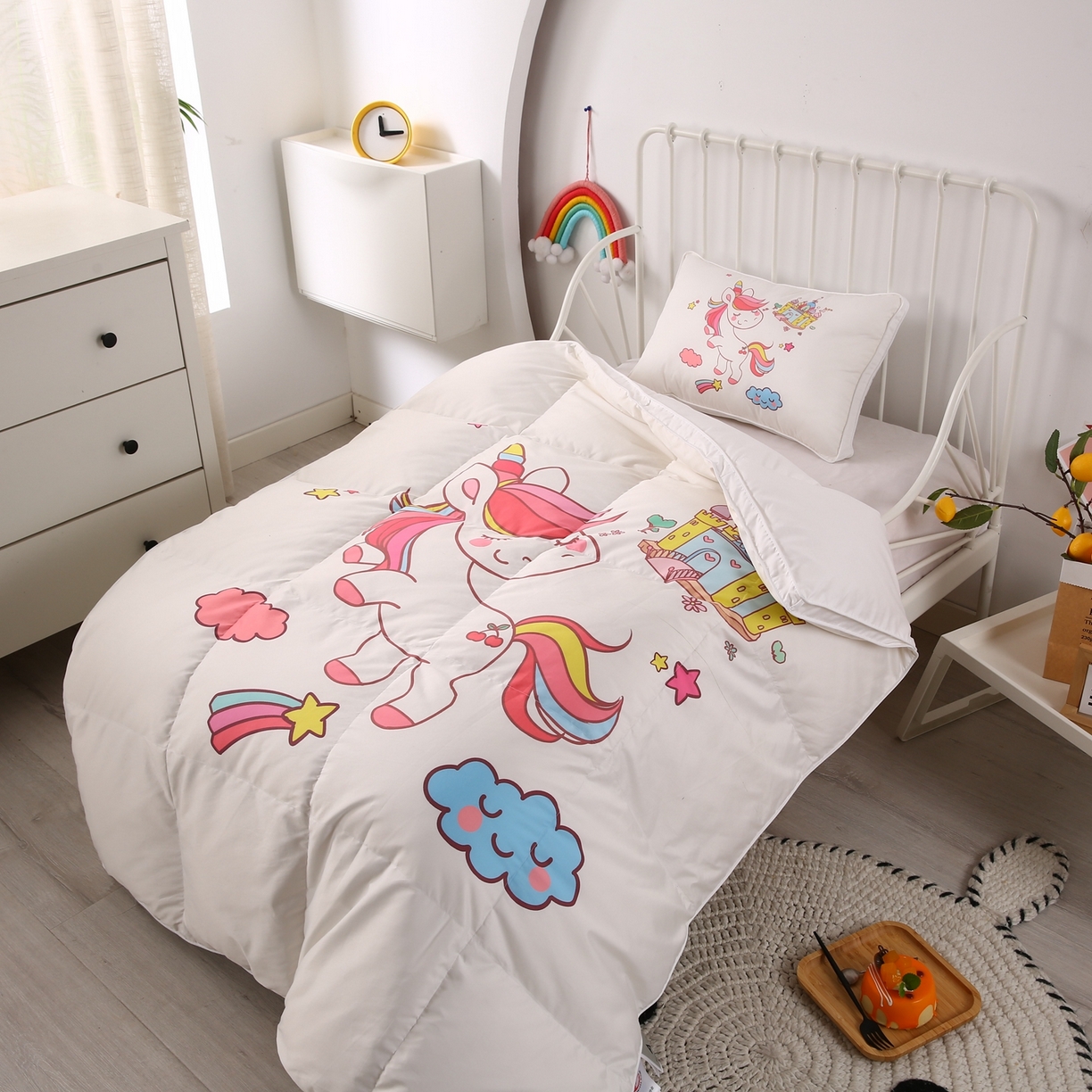 91家纺网 家纺一手货源 找家纺 暖羽屋羽绒馆 2025新款绒子含量95白鸭绒被芯儿童学生羽绒被子鸭绒被婴幼儿园被子 独角兽2