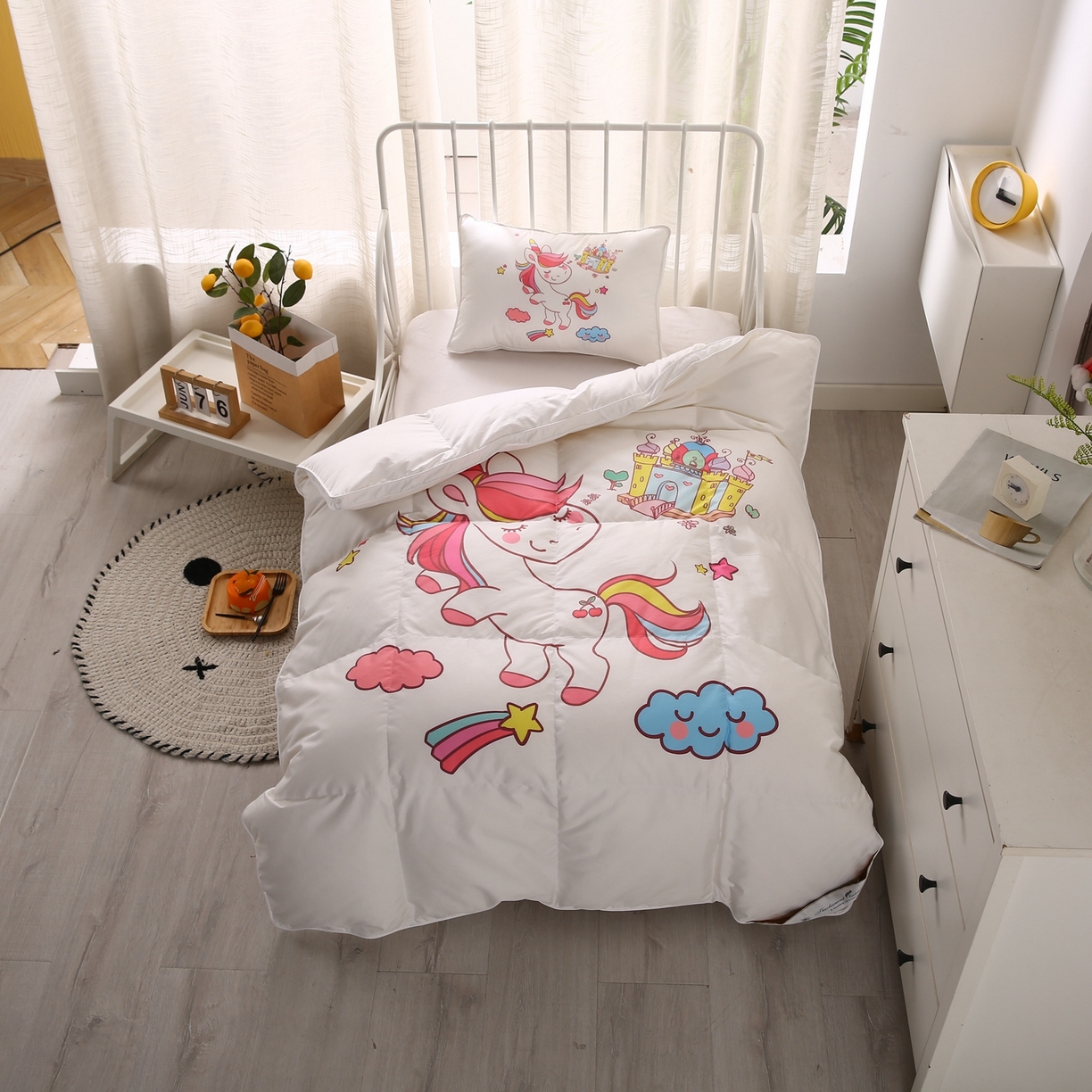 91家纺网 家纺一手货源 找家纺 暖羽屋羽绒馆 2025新款绒子含量95白鸭绒被芯儿童学生羽绒被子鸭绒被婴幼儿园被子 独角兽2