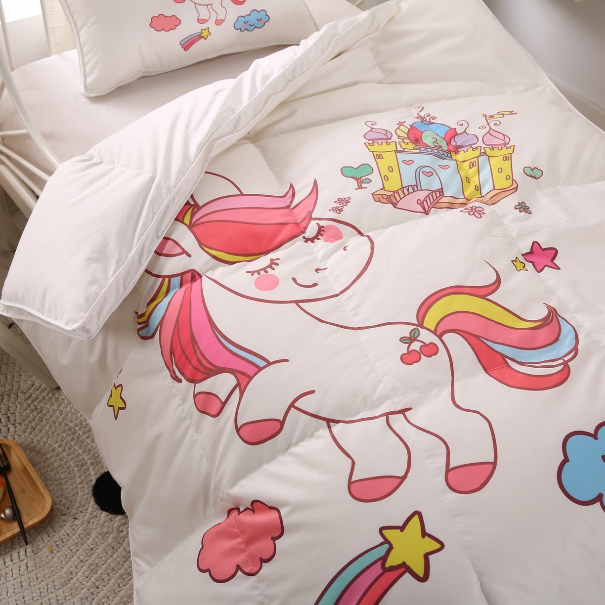 91家纺网 家纺一手货源 找家纺 暖羽屋羽绒馆 2025新款绒子含量95白鸭绒被芯儿童学生羽绒被子鸭绒被婴幼儿园被子 独角兽2