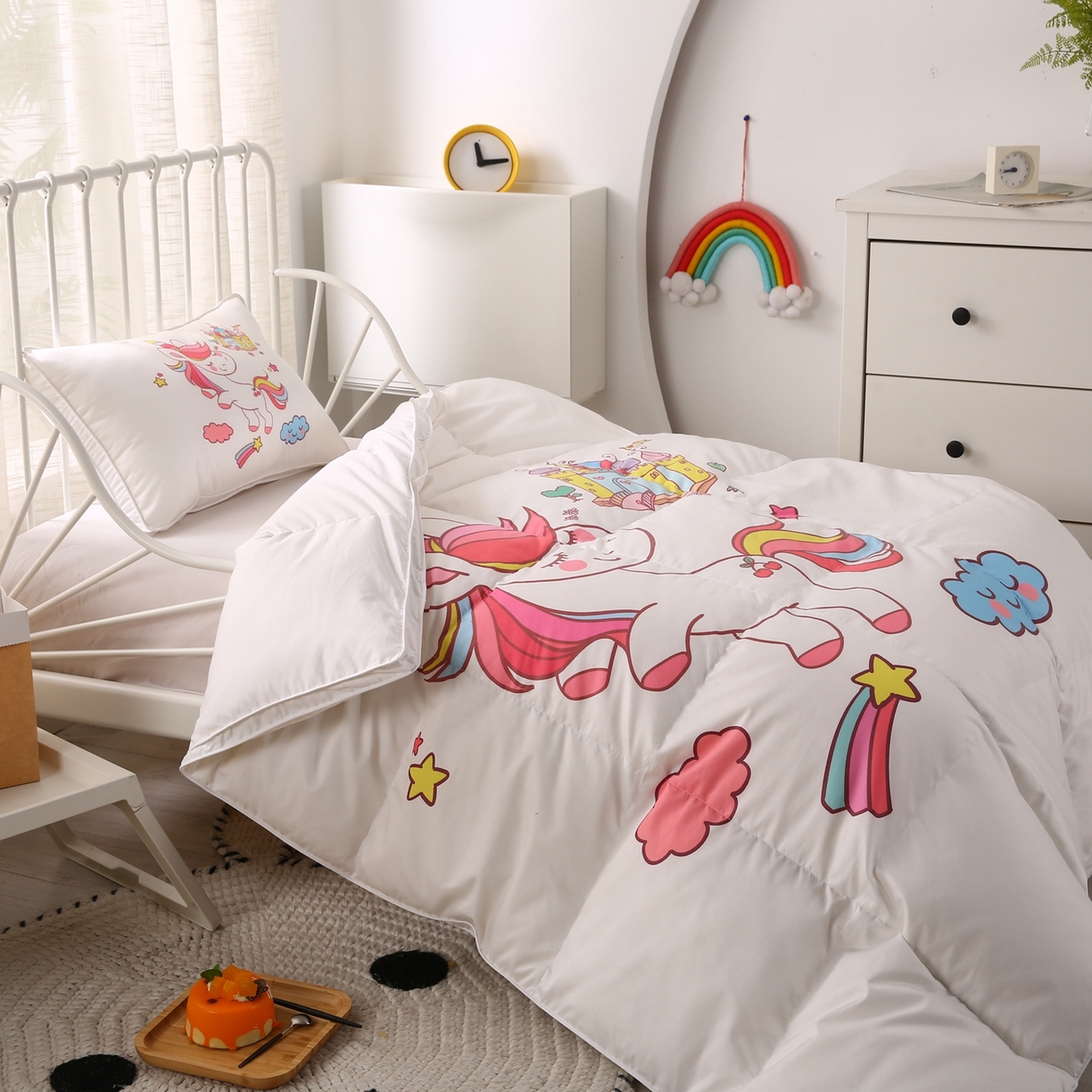 91家纺网 家纺一手货源 找家纺 暖羽屋羽绒馆 2025新款绒子含量95白鸭绒被芯儿童学生羽绒被子鸭绒被婴幼儿园被子 独角兽2