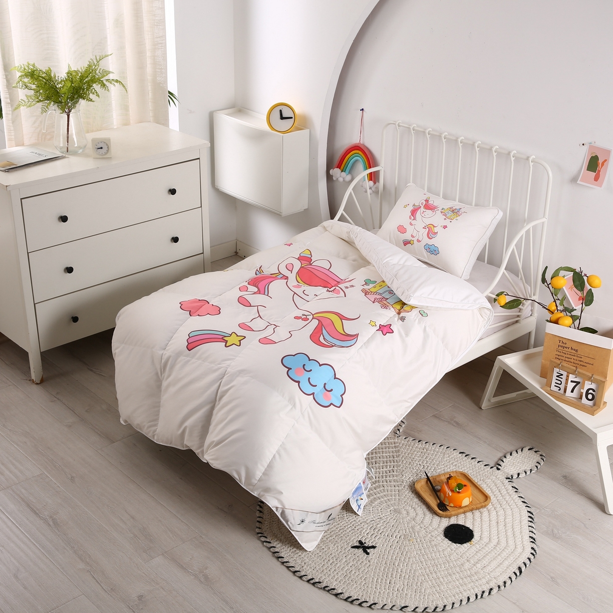 91家纺网 家纺一手货源 找家纺 暖羽屋羽绒馆 2025新款绒子含量95白鸭绒被芯儿童学生羽绒被子鸭绒被婴幼儿园被子 独角兽2