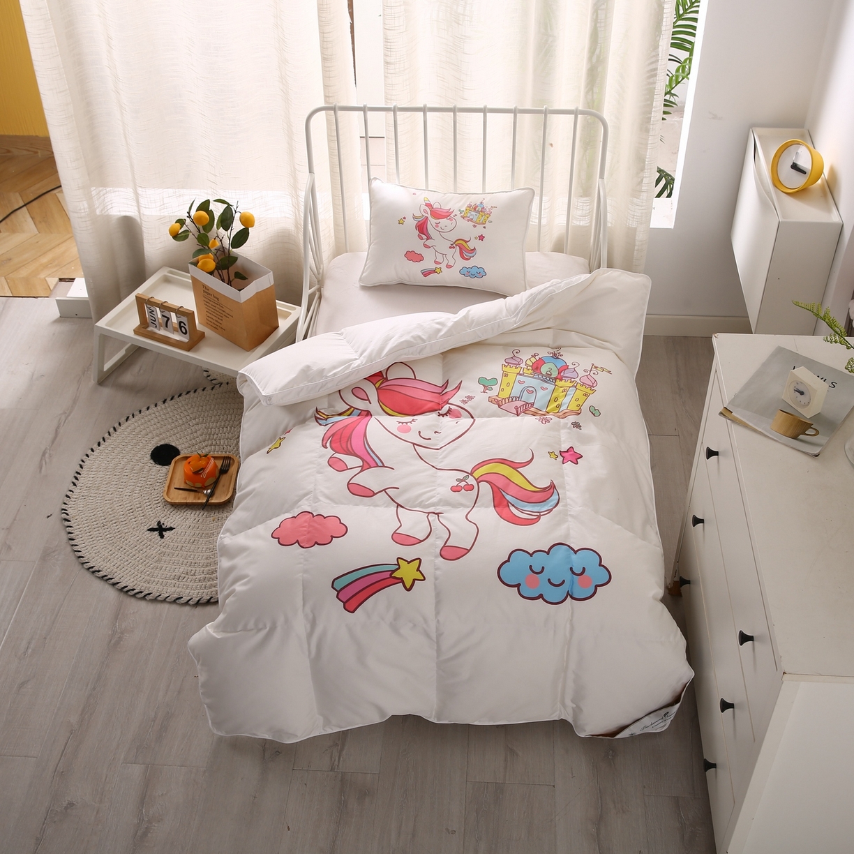 91家纺网 家纺一手货源 找家纺 暖羽屋羽绒馆 2025新款绒子含量95白鸭绒被芯儿童学生羽绒被子鸭绒被婴幼儿园被子 独角兽2