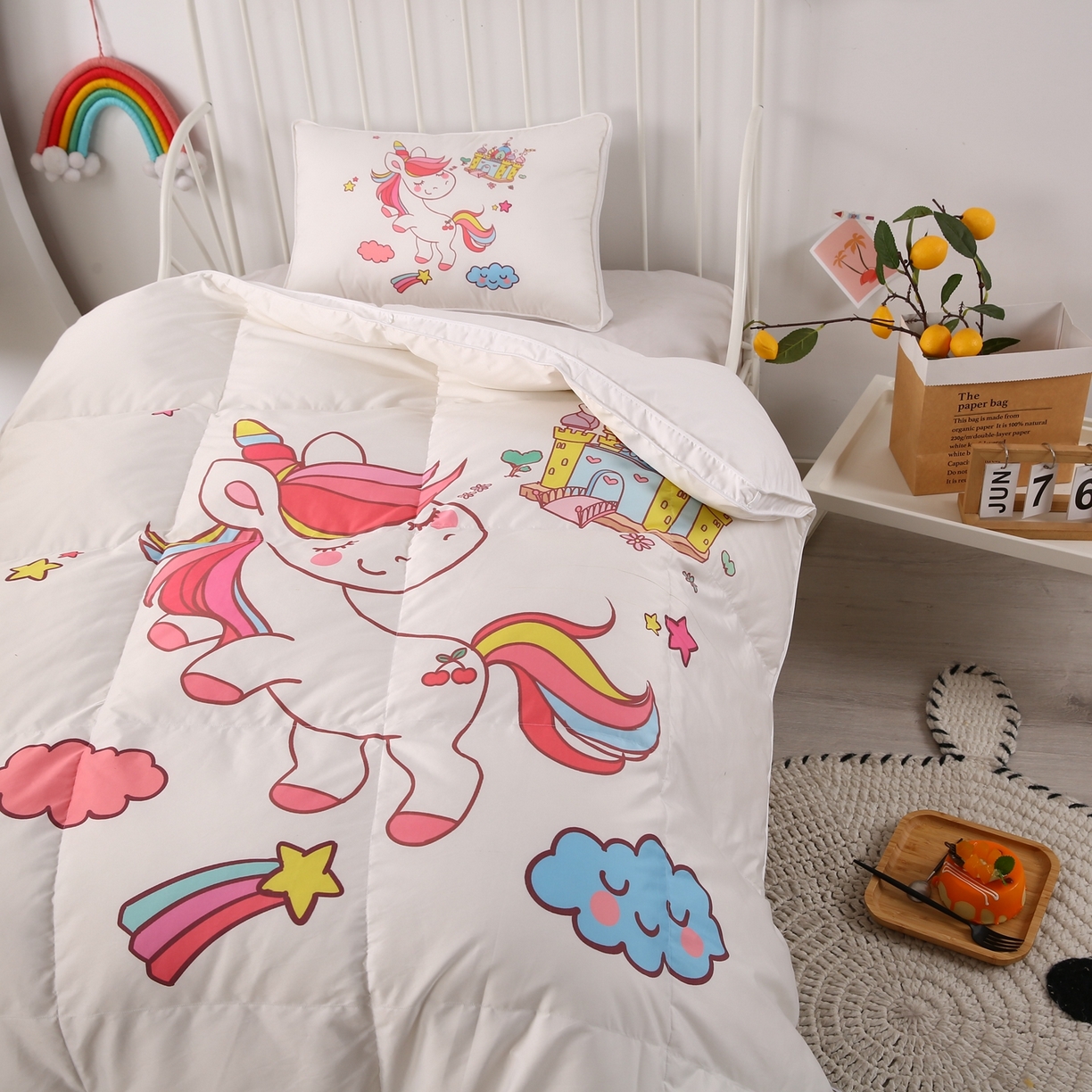 91家纺网 家纺一手货源 找家纺 暖羽屋羽绒馆 2025新款绒子含量95白鸭绒被芯儿童学生羽绒被子鸭绒被婴幼儿园被子 独角兽2