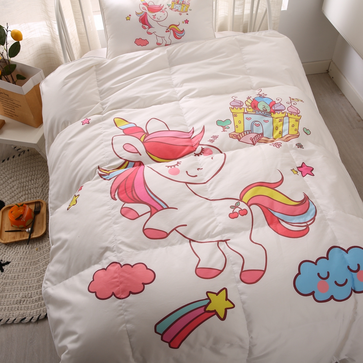 91家纺网 家纺一手货源 找家纺 暖羽屋羽绒馆 2025新款绒子含量95白鸭绒被芯儿童学生羽绒被子鸭绒被婴幼儿园被子 独角兽2