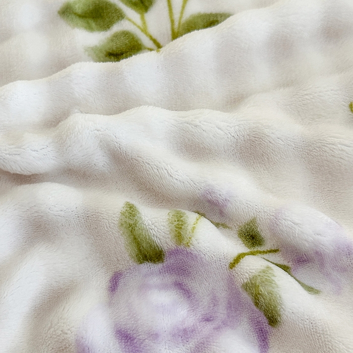 91家纺网 家纺一手货源 找家纺 富缦庭 2025新款泡泡牛奶绒床盖款四件套 紫色蝴蝶结