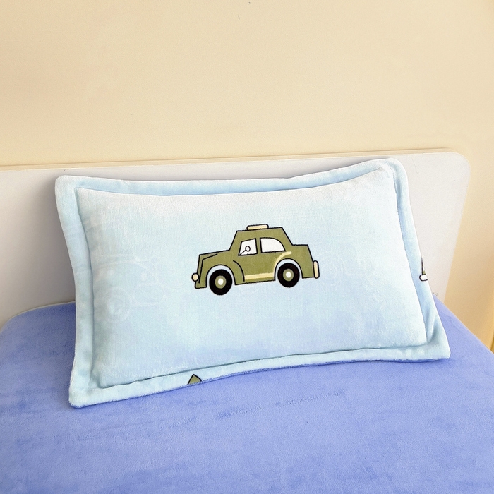 91家纺网 家纺一手货源 找家纺 梵赫 2025新款加厚牛奶绒三件套儿童套件幼儿园三件套系列 工程车队