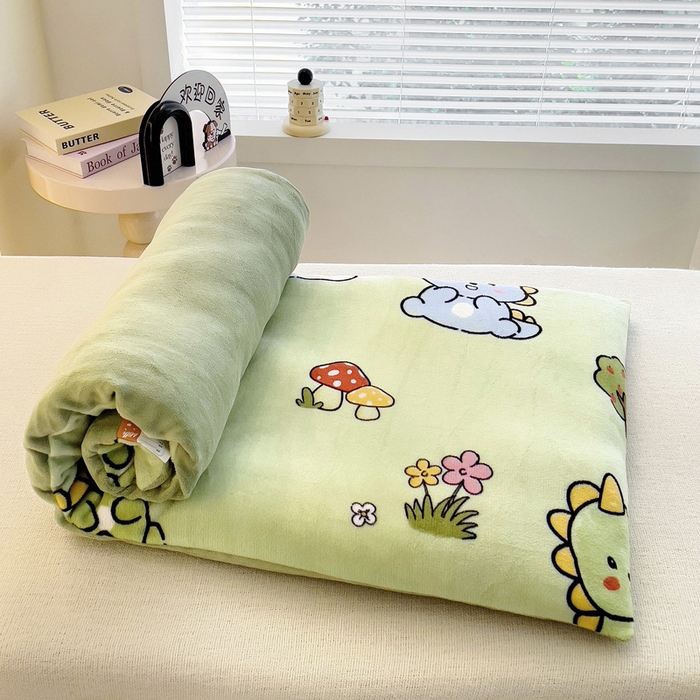 91家纺网 家纺一手货源 找家纺 梵赫 2025新款加厚牛奶绒三件套儿童套件幼儿园三件套系列 恐龙集结