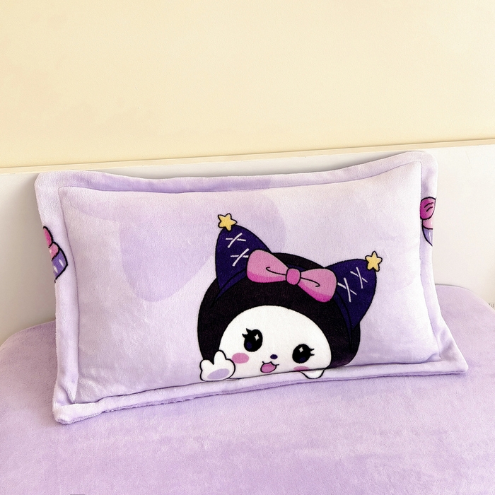 91家纺网 家纺一手货源 找家纺 梵赫 2025新款加厚牛奶绒三件套儿童套件幼儿园三件套系列 库洛猫