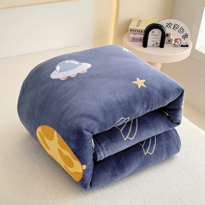 梵赫 2025新款加厚牛奶绒三件套儿童套件幼儿园三件套系列 太空旅行