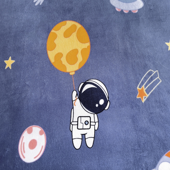 91家纺网 家纺一手货源 找家纺 梵赫 2025新款加厚牛奶绒三件套儿童套件幼儿园三件套系列 太空旅行