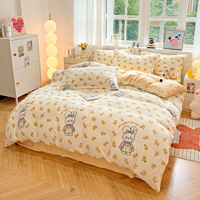 91家纺网 家纺一手货源 找家纺 （总）韩巢家纺 2025新款高克重雪花绒牛奶绒四件套