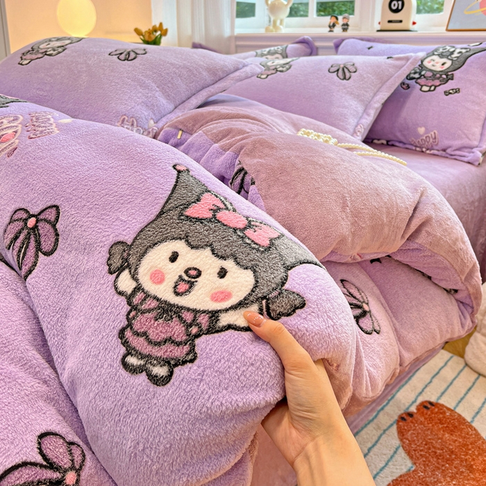 91家纺网 家纺一手货源 找家纺 （总）韩巢家纺 2025新款高克重雪花绒牛奶绒四件套