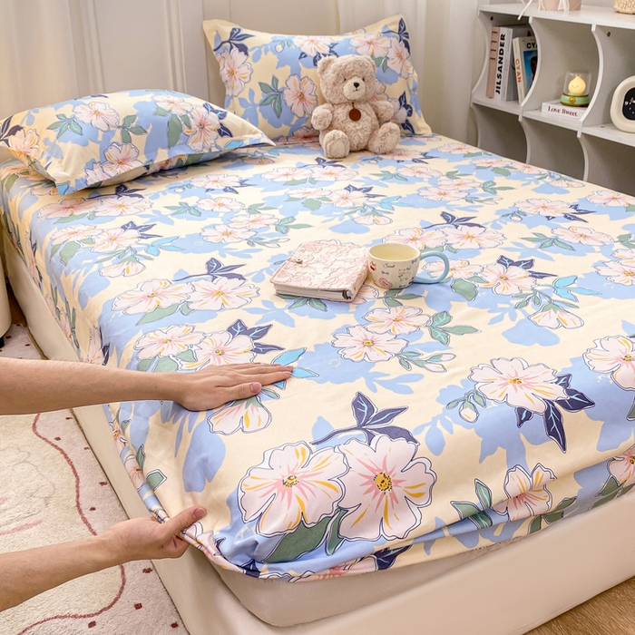 91家纺网 家纺一手货源 找家纺 （总）红日子 2025新款生态斜纹植物羊绒单床笠磨毛床笠三件套