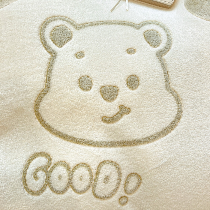 91家纺网 家纺一手货源 找家纺 韩巢家纺 2025新款高克重雪花绒牛奶绒四件套 爱心熊（绿）