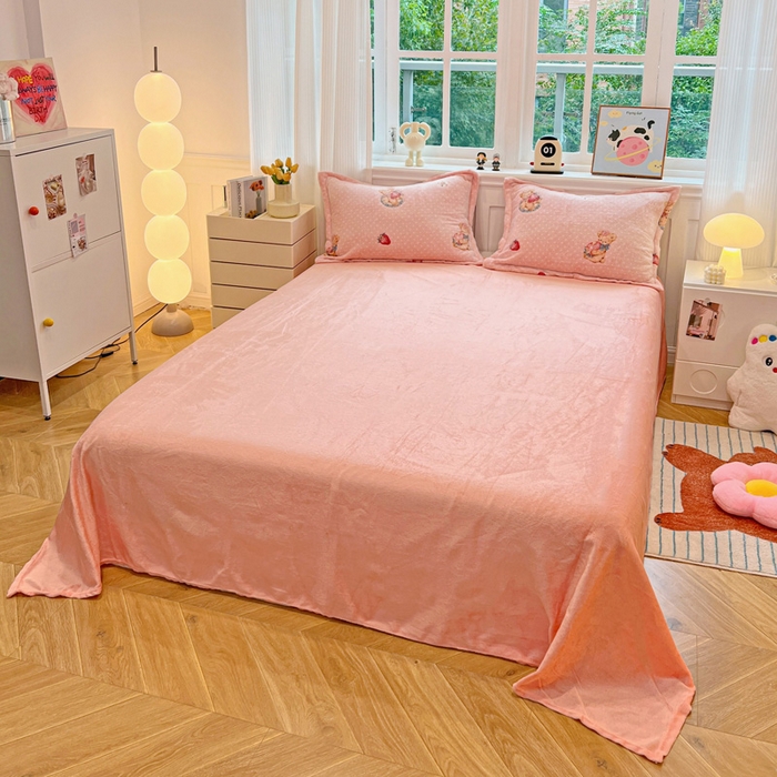 91家纺网 家纺一手货源 找家纺 韩巢家纺 2025新款高克重雪花绒牛奶绒四件套 巴丽娜