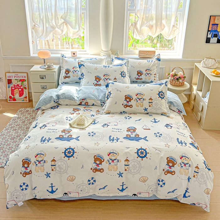 91家纺网 家纺一手货源 找家纺 鸿琪家纺 2025新款全棉12868四件套多规格纯棉四件套