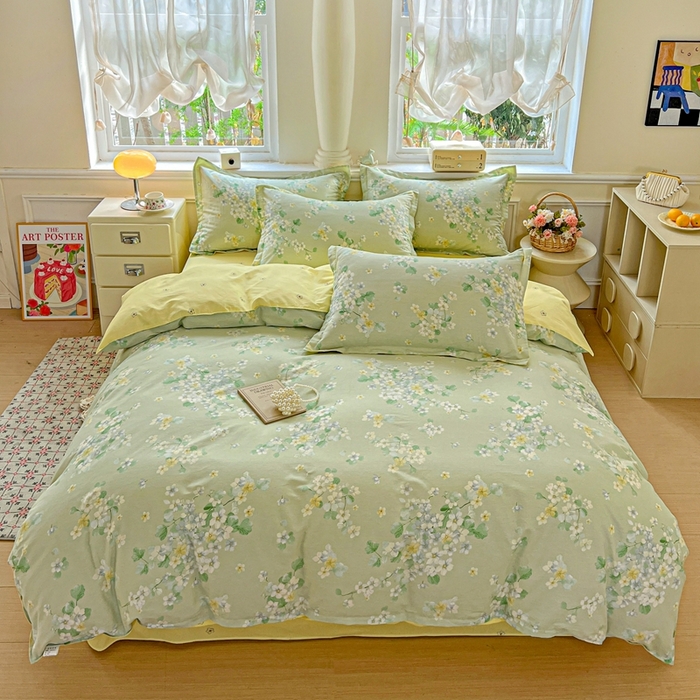 91家纺网 家纺一手货源 找家纺 鸿琪家纺 2025新款全棉12868四件套多规格纯棉四件套