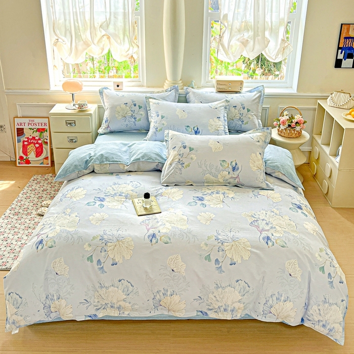 91家纺网 家纺一手货源 找家纺 鸿琪家纺 2025新款全棉12868四件套多规格纯棉四件套